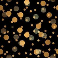 Gold Circle Pattern Design on Black Background vector