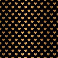 Golden Heart Pattern Design on Black Background vector