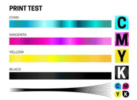 impresión prueba cmyk calibración ilustración con color prueba vector