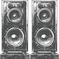 a Music speakers with old engraving style vector