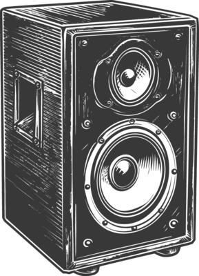 a Music speakers with engraving style