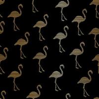 Flamingo Abstract Pattern Background in Black and Gold vector