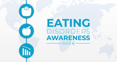 Eating Disorders Awareness Week Background Illustration Banner vector