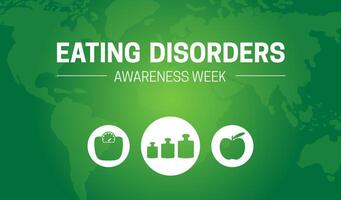 Green Eating Disorders Awareness Week Illustration vector