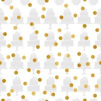 Light Cake Pattern Background with Gold Dots vector
