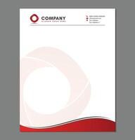 Blank Red Letterhead Template with Circle Logo vector