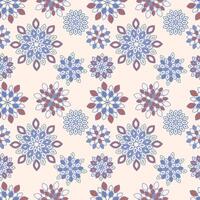 Beige Tile Design with Floral Repeat Pattern Background vector