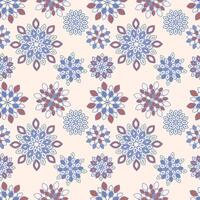 Beige Tile Design with Floral Repeat Pattern Background vector