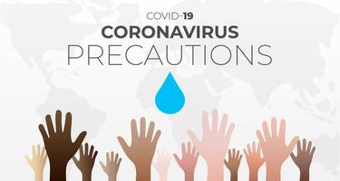 coronavirus precauciones lavado de manos covid-19 ilustración vector