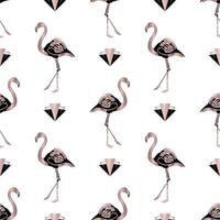 Art Deco Style Flamingo Pattern Background vector