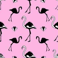 Pink Flamingo Pattern Design vector