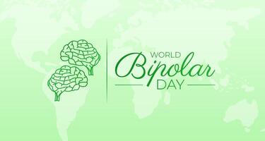 World Bipolar Day Illustration with Brain vector