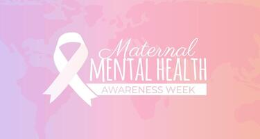 rosado materno mental salud conciencia semana ilustración vector