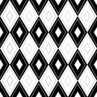 Black White Seamless Pattern with Abstract Rhombus Shapes vector