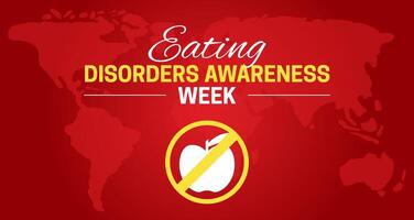 Red Eating Disorders Awareness Week Background Illustration vector