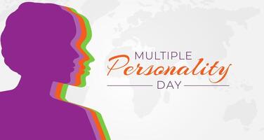 Colorful Multiple Personality Day Background Illustration with Woman vector