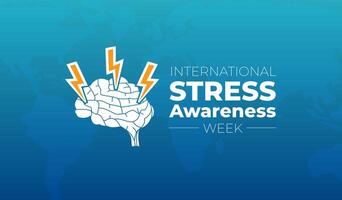 International Stress Awareness Week Background Banner Illustration vector