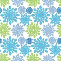 Blue and Green Floral Repeat Pattern Background vector