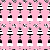 Modern Cake Seamless Pattern Background vector