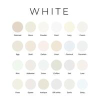 blanco color sombras muestras paleta con nombres vector