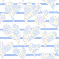 Floral Heart Pattern Design in Pastel Color vector