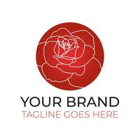 Rosa flor tienda o florista logo diseño vector