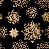 Gold Black Floral Pattern Design vector