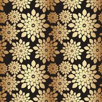 Gold Black Floral Pattern Design Background vector
