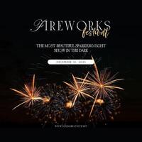 Black Simple Fireworks Festival Instagram Post template