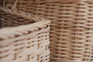 Wicker basket made from natural materials. photo