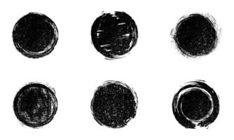 Set of different circle grunge brush strokes vector