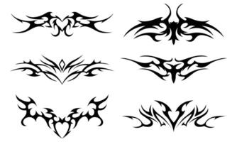 Collection of tribal tattoo illustrations vector