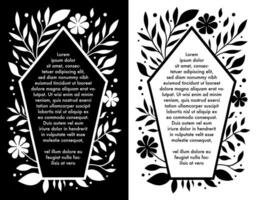 Floral coffin frame with text space modern gothic aesthetic printable card template for birthday anniversary Halloween party invitations vector