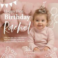 1st Birthday Instragram Post template