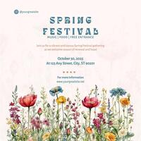 Colorful Flower Spring Festivity Instagram Post template