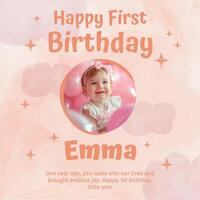 1st Birthday Instragram Post template