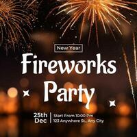 New Year Fireworks Party template