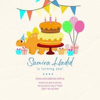 Blue Pink Illustration Kid Birthday Festivity Invitation Instagram Post template