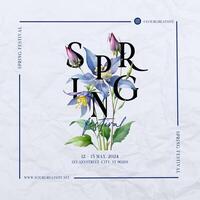 Blue Modern Floral Spring Festivity Instagram Post template