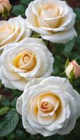 hermosa blanco Rosa y brote, hermosa Rosa artístico fondo de pantalla foto