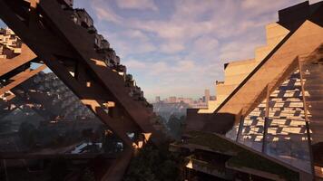 uma panorâmico Visão do uma paisagem urbana a partir de uma Alto vantagem ponto video