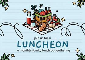 Illustrative Family Luncheon Invitation Card Template