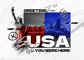 Greeting From USAPostcard template