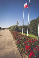 westplatte. Monumento conmemorando primero batalla de segundo mundo guerra y polaco defensa guerra foto