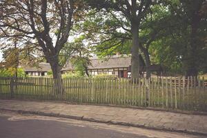 Traditional thatched house Kluki Poland photo