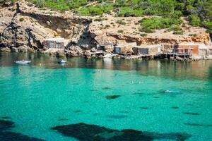 ibiza cala benirras playa en san joan a balear islas España foto