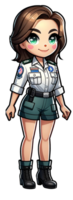 A cute female Paramedic in uniform smiling and standing confidently isolated png