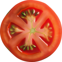 a delicious tomato slice isolated on a transparent background png