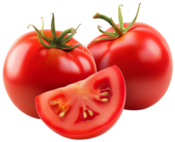 A Fresh Ripe Tomato With Slice isolated on a transparent background png