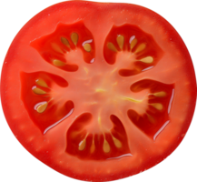 une délicieux tomate tranche isolé sur une transparent Contexte png